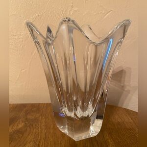 Orrefors Crystal Vase with Beautiful Wavy Rims
